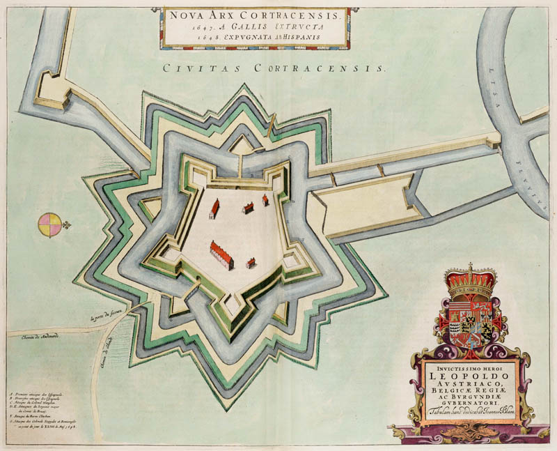 Kasteel Kortrijk 1649 Blaeu